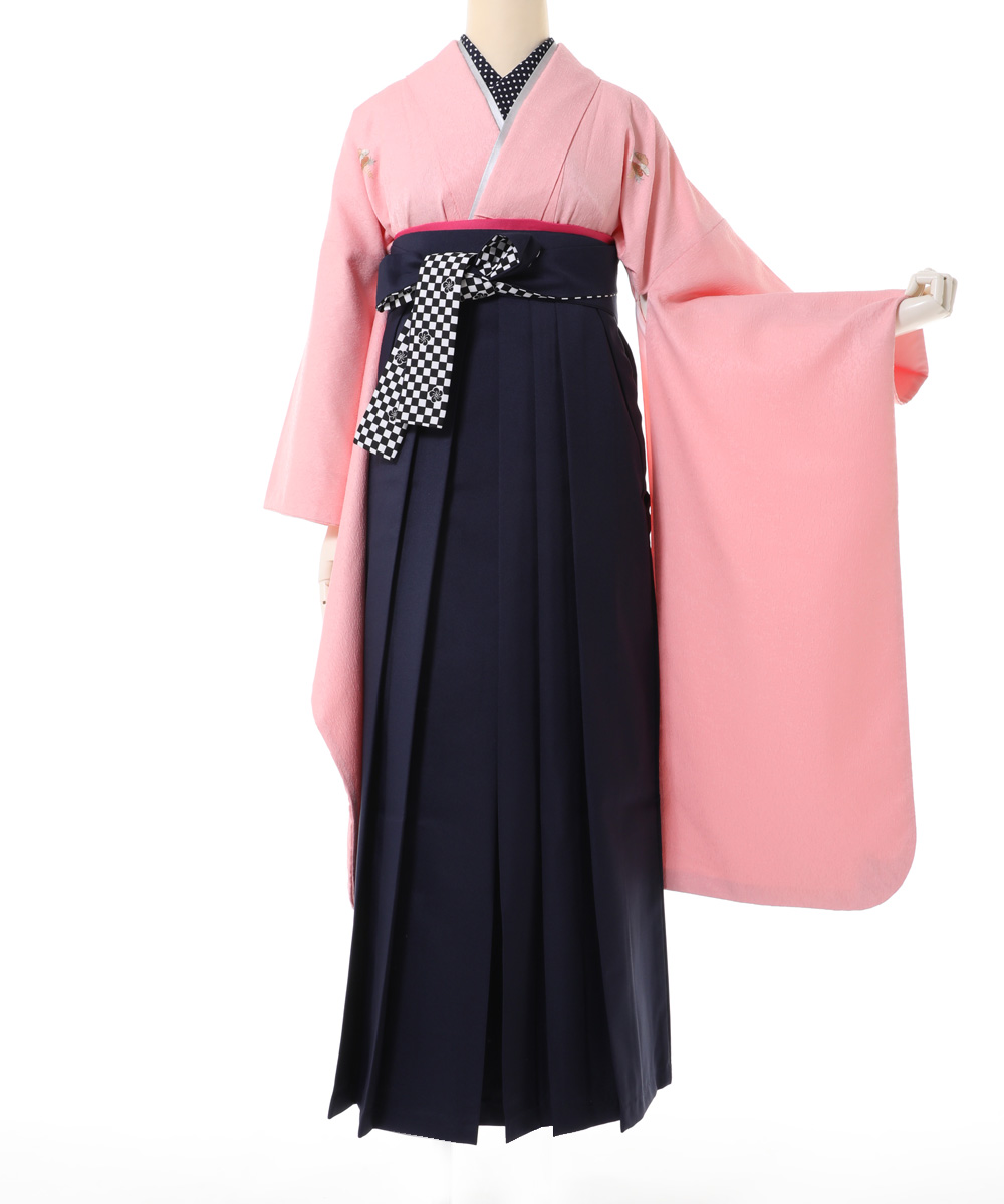 【卒業袴】シンプルでスイート☆松葉紋入ピンク