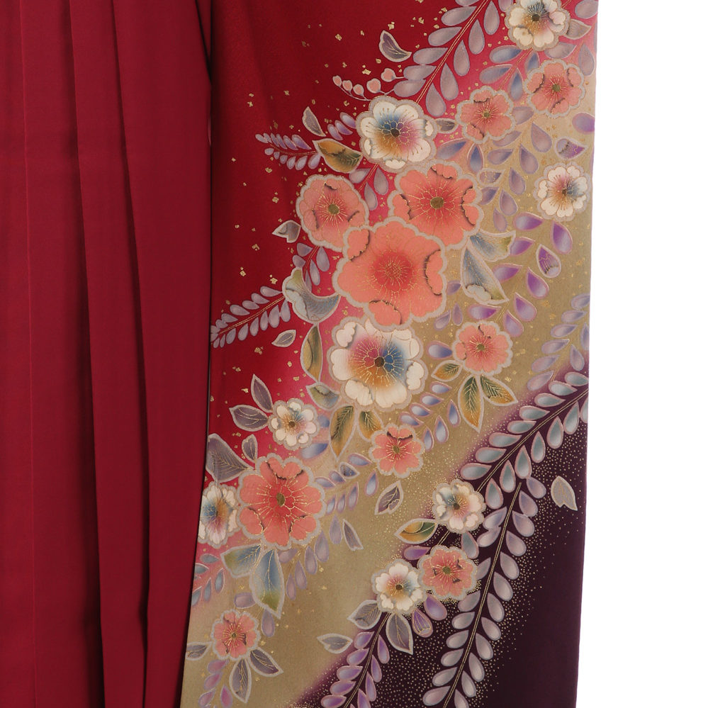 着物に咲く幻の花のデザインの卒業袴の着物の柄