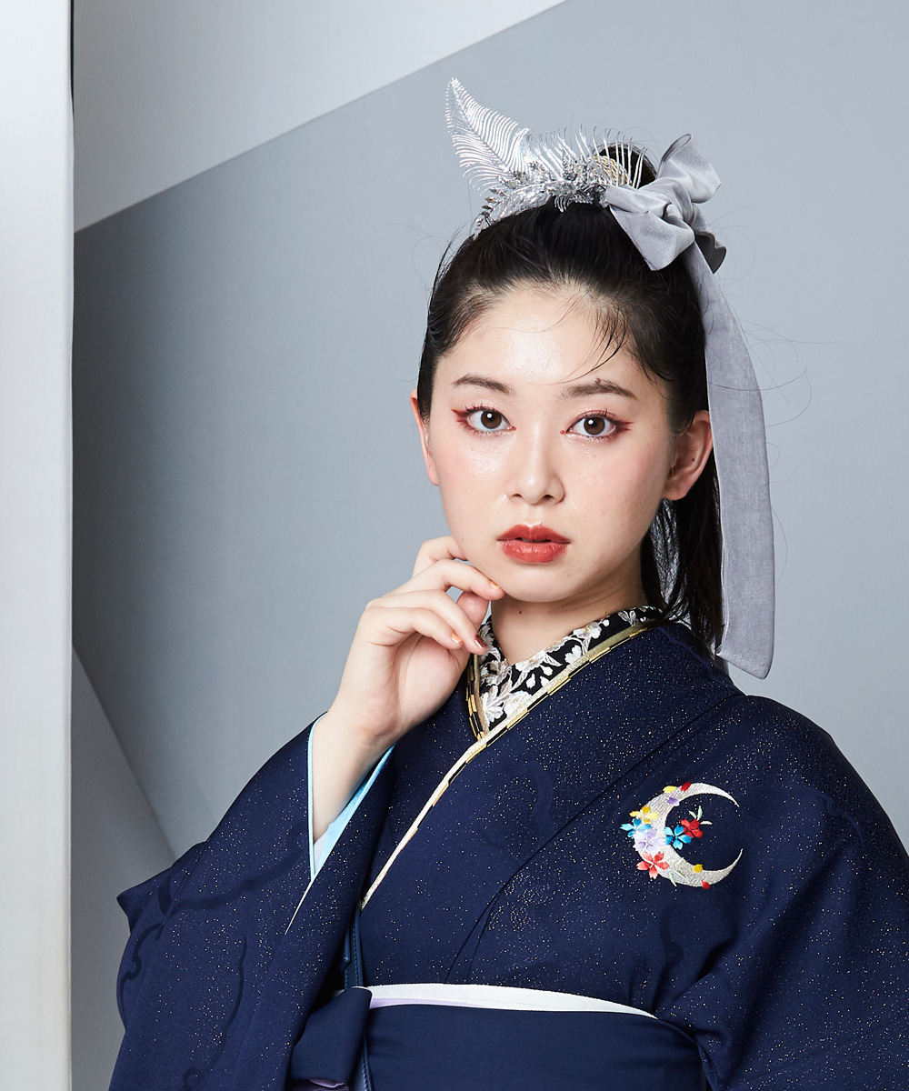 卒業袴】キリッとクール☆五彩/ミッドナイトブルー J-ROSSO / 成人式や