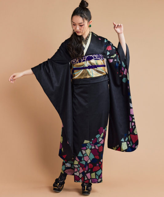 👑第1位【成人式/参列/振袖】モード×陰影礼賛☆カレイドスコープ　ろっこや