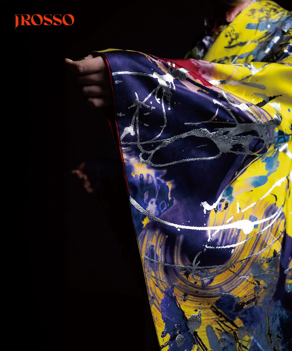 【卒業袴】色彩のアート ☆墨流しの風　鳳凰 J-ROSSO