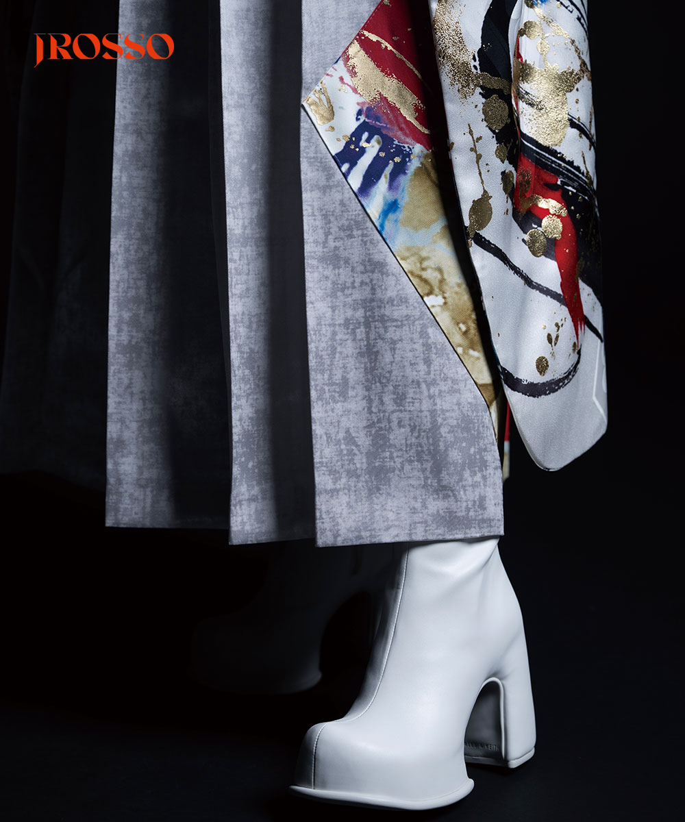 【卒業袴】色彩のアート ☆墨流しの風 朱雀 J-ROSSO