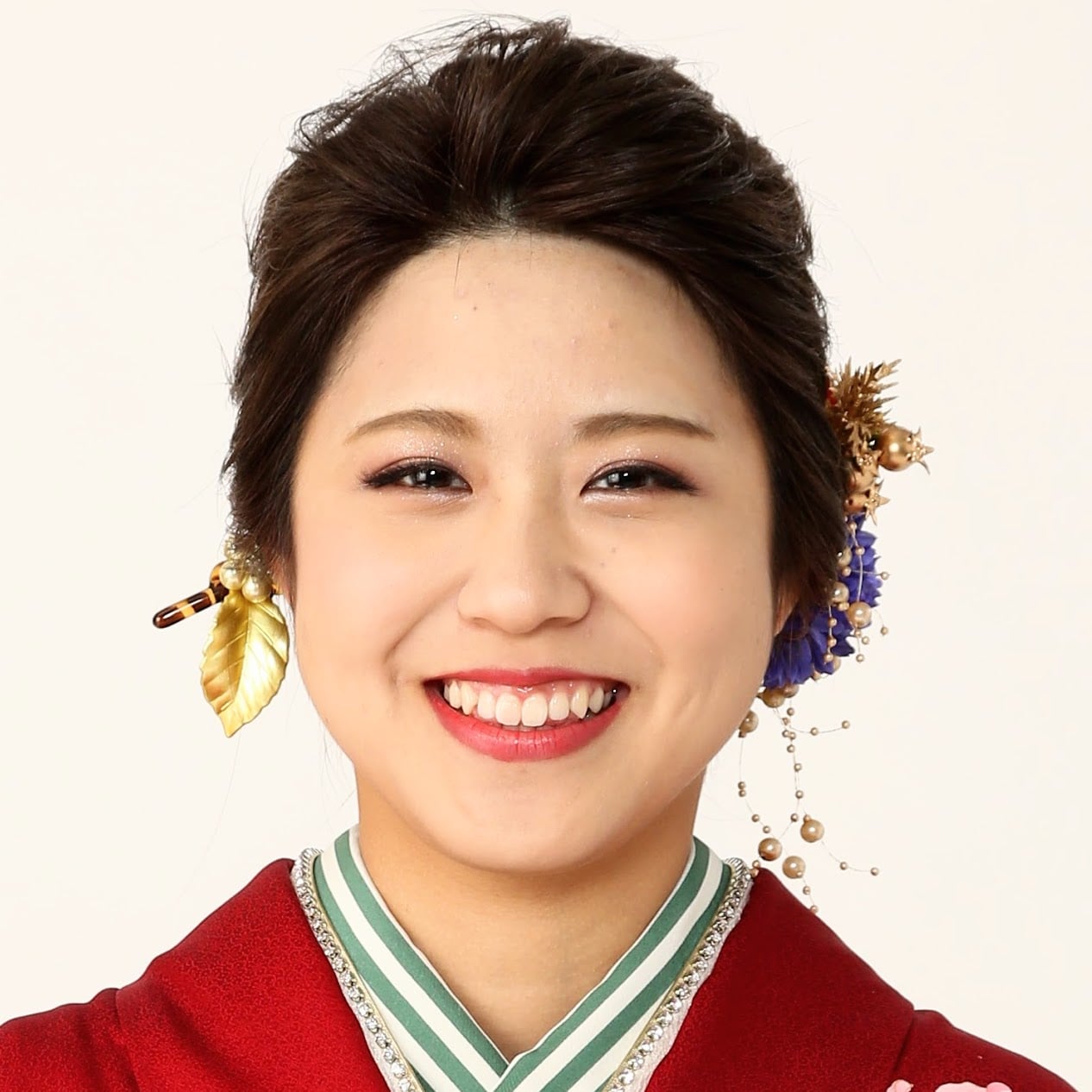 フラワー&リーフ べっこう柄かんざし ハンドメイド髪飾り7点セット