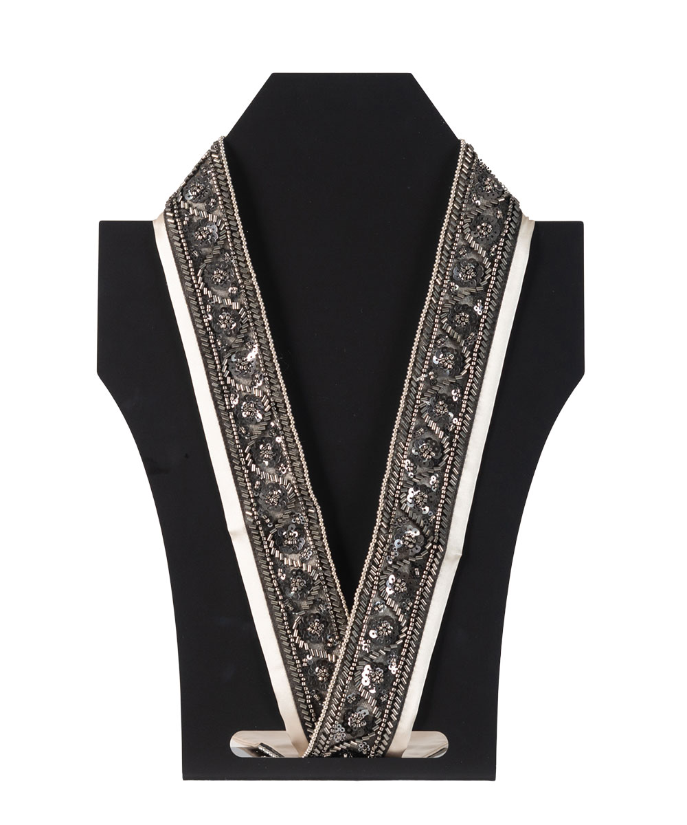 【重ね襟】漆黒に銀の月 JR