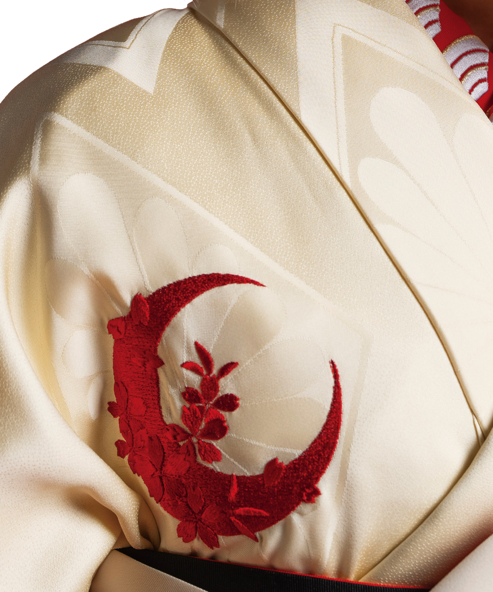 【卒業袴】清らかな美☆月影の桜　白珠に朱の月 J-ROSSO