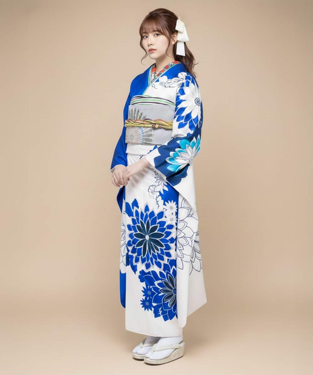 【成人式/参列/振袖】ブルー×純白のイノセンス☆クリスタル/ブルー　J-ROSSO