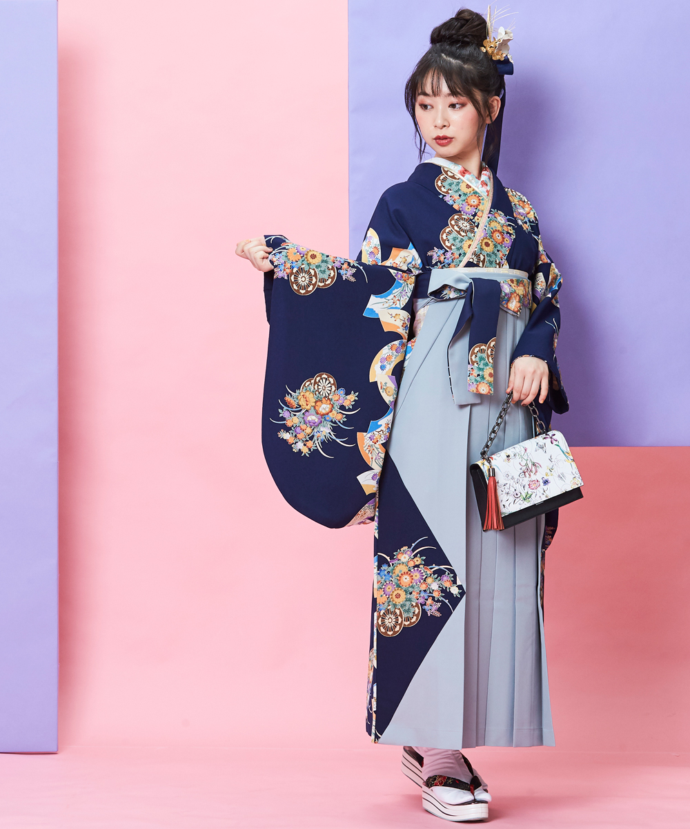 着物姫オリジナルバッグ】タッセル付きボタニカルチェーンハンド