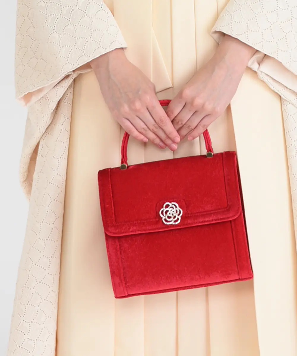 【バッグ】[PRIMA]赤／ベルべット