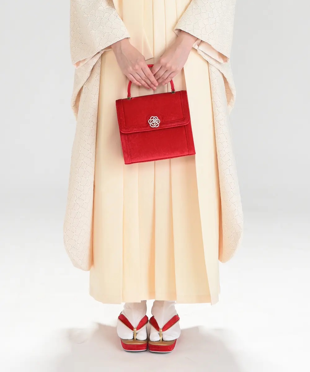 【バッグ】[PRIMA]赤／ベルべット