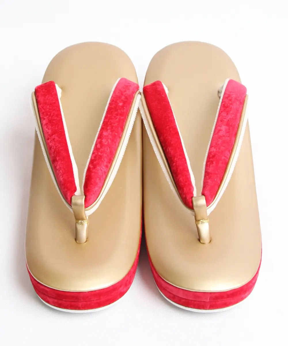 【草履】[PRIMA]赤／ベルべット 22.5-24.5cm対応