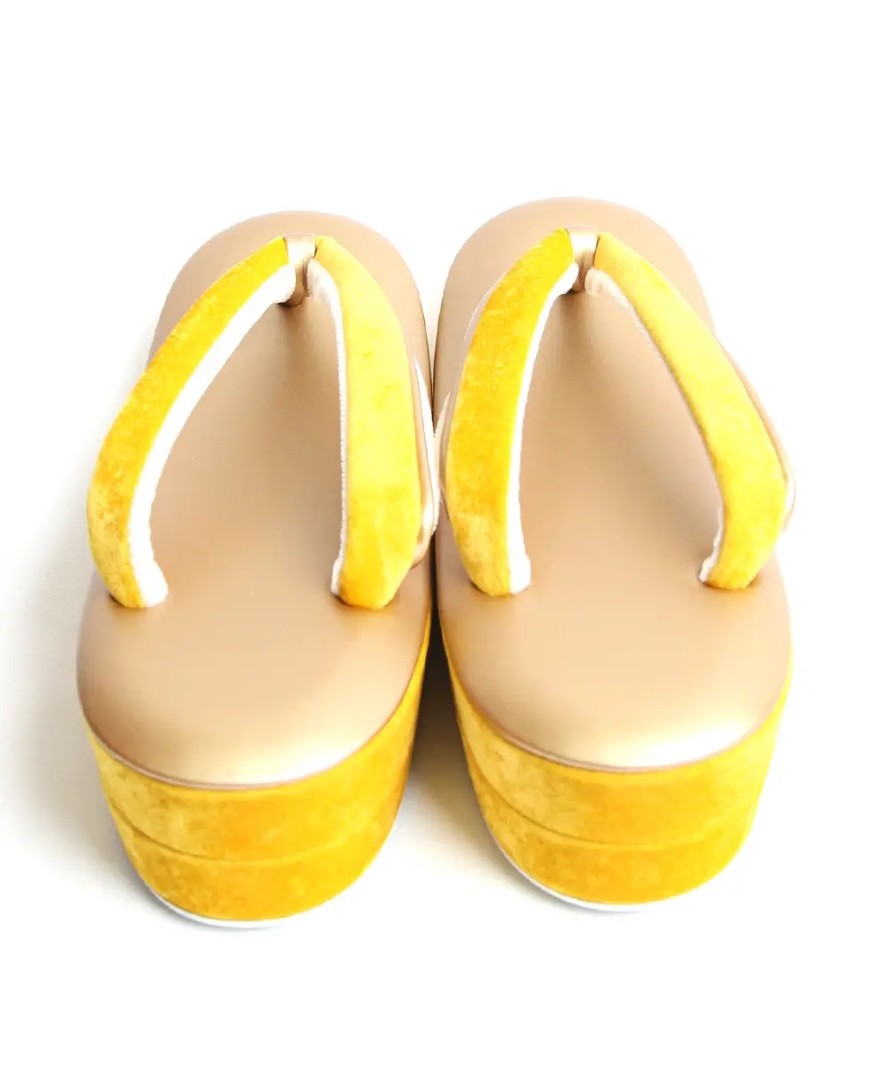 【草履】[PRIMA]黄／ベルべット 22.5-24.5cm対応