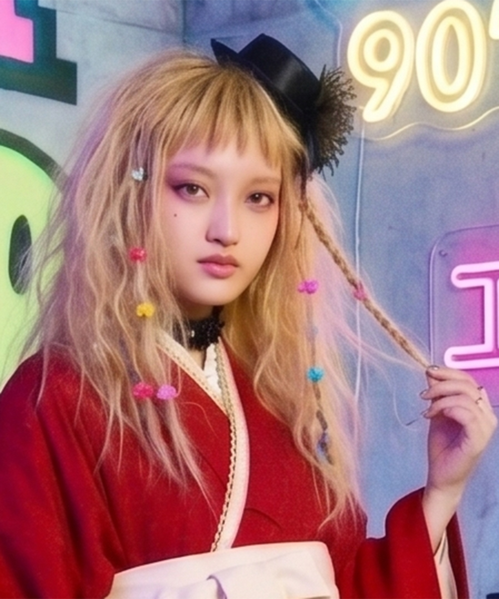 【卒業袴】個性派ゴシック☆赤ちりめん群蝶