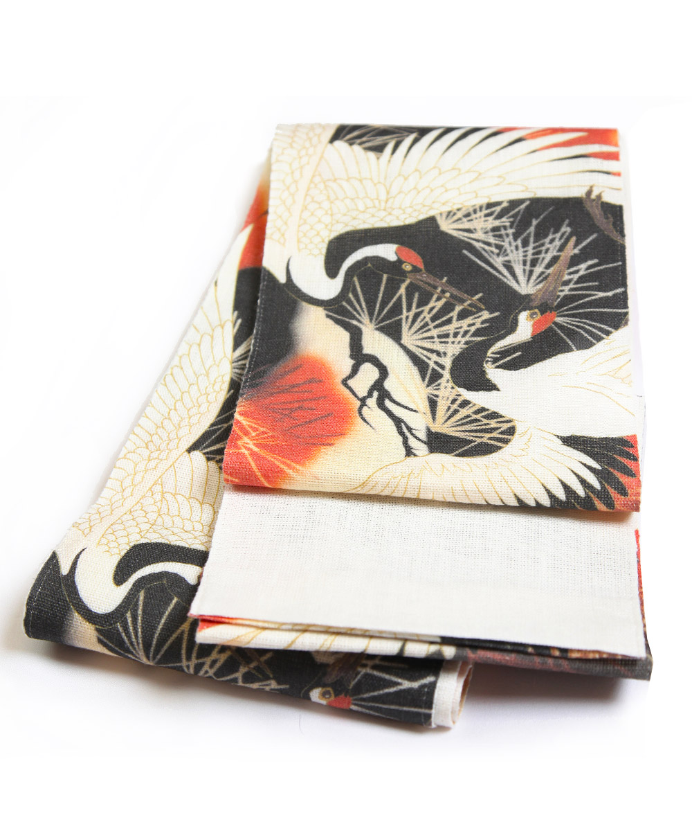 着物姫オリジナル帯 吉祥 伝統的な鶴 成人式や結婚式の振袖 卒業式袴の着物コーディネートレンタルサイト 着物姫