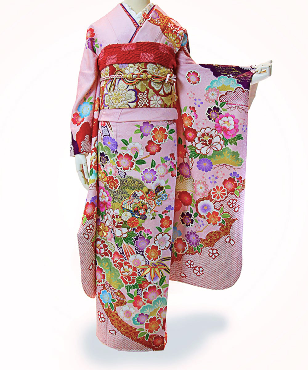 成人式/参列/振袖】日本の伝統を身に纏う◇ピンク地かのこ松 / 成人式