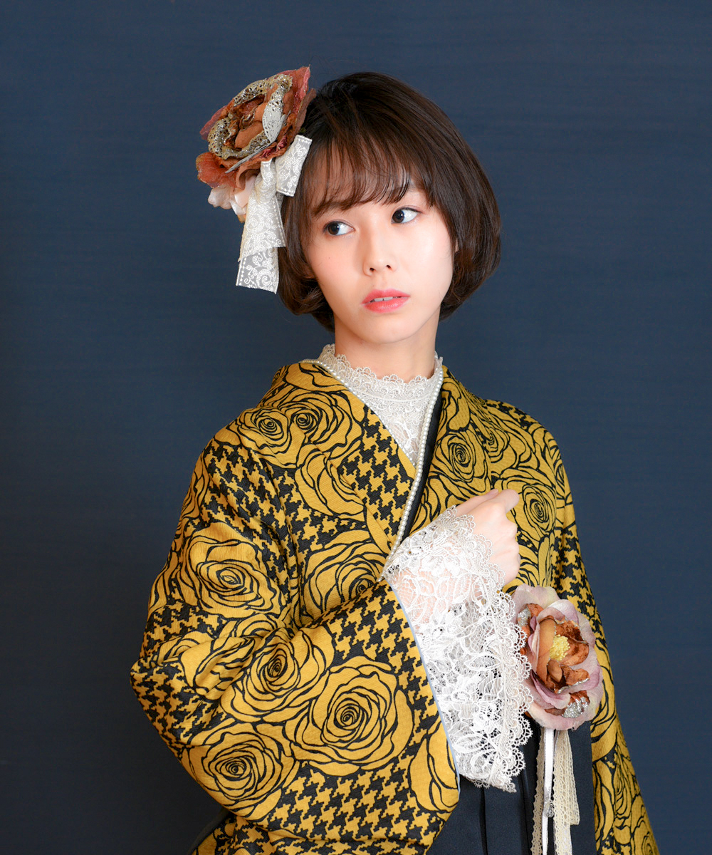 【卒業袴】千鳥×バラで個性派☆バラ千鳥 ラフィネモカ