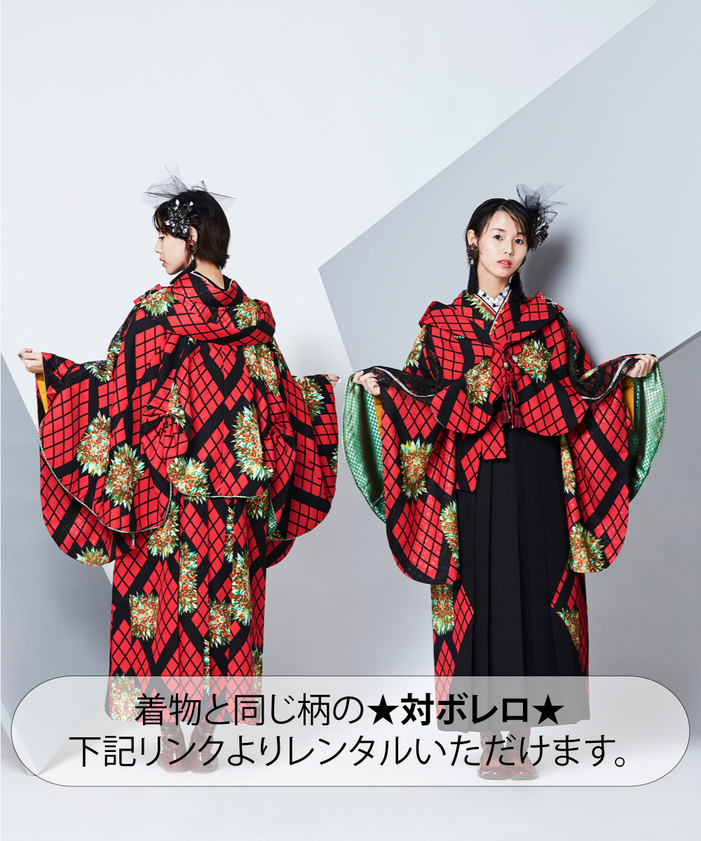 卒業袴 黒 赤でピリッとドラマチック あかねぞら J Rosso 成人式や結婚式の振袖 卒業式袴の着物コーディネートレンタルサイト 着物姫