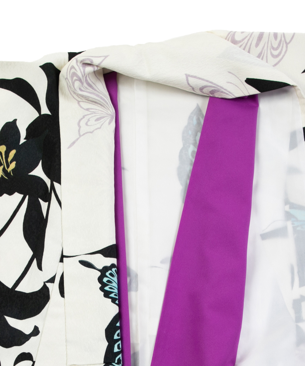 【卒業袴】スタイリッシュでクール☆白地バタフライ