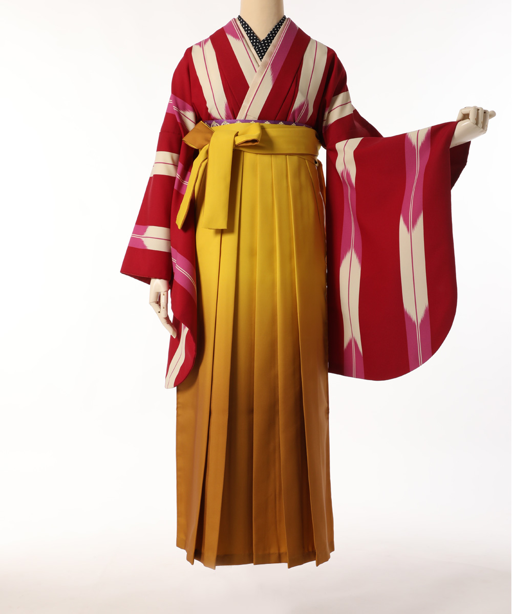 卒業袴 人気の矢絣でメリハリ 赤地ストライプ矢羽 成人式や結婚式の振袖 卒業式袴の着物コーディネートレンタルサイト 着物姫 卒業袴 人気の矢絣でメリハリ 赤地ストライプ矢羽 成人式や結婚式の振袖 卒業式袴の着物コーディネートレンタルサイト 着物姫