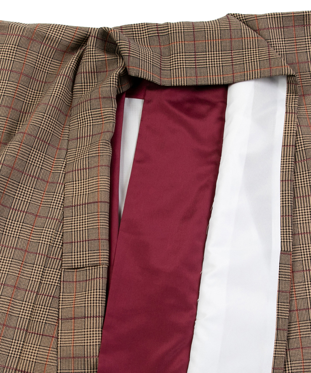 【卒業袴】モダンかわいい☆グレンチェック/ブラウン ラフィネモカ