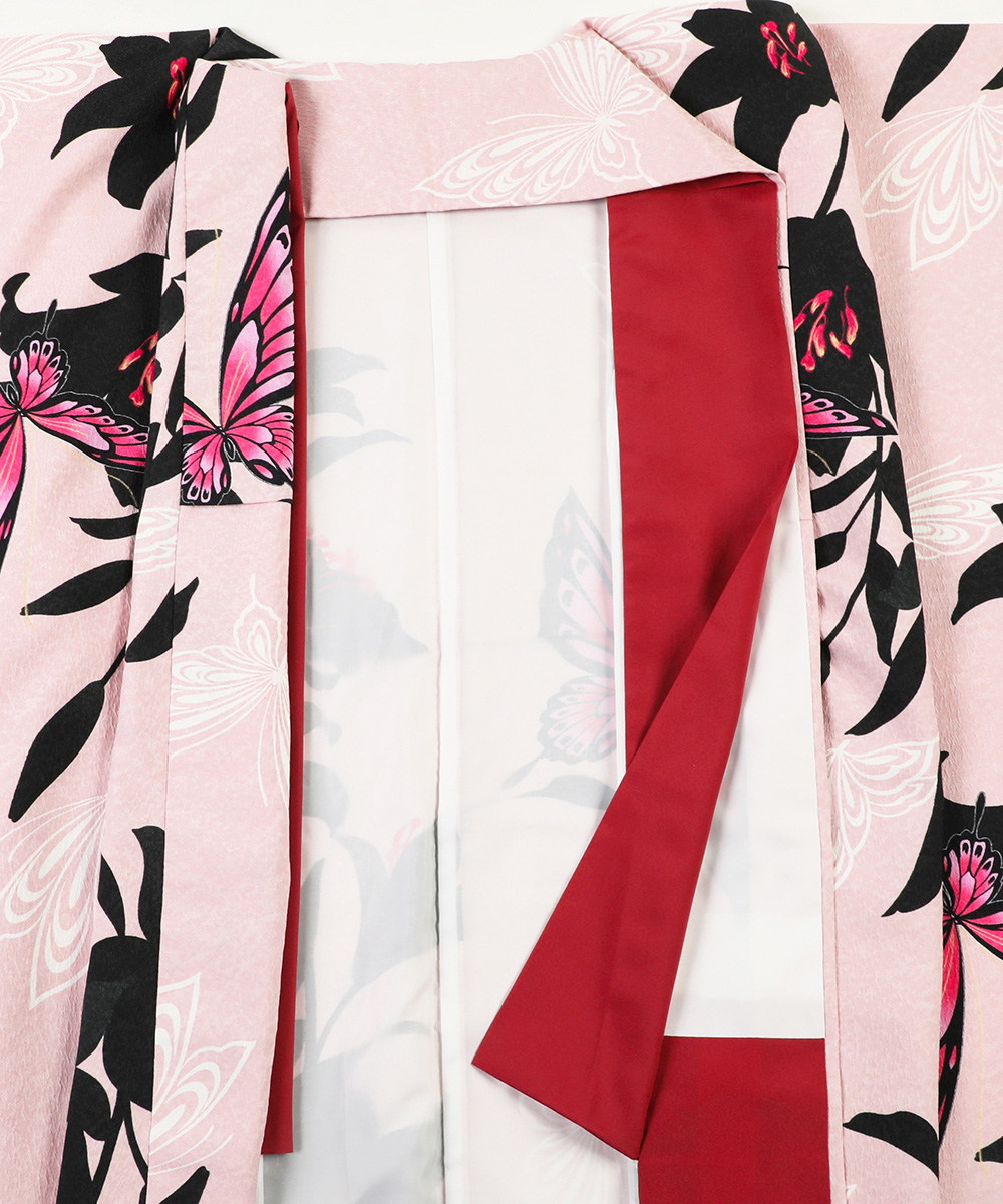 【卒業袴】洋風モダン☆ピンク地バタフライ