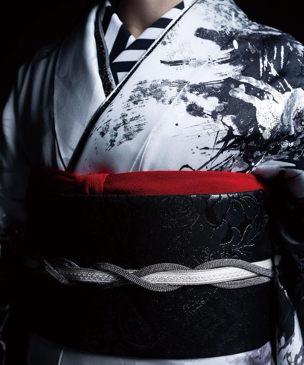 【成人式/参列/振袖】水墨のアート☆墨流しの風｜白虎 J-ROSSO