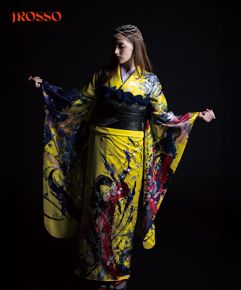【成人式/参列/振袖】色彩のアート☆墨流しの風｜鳳凰 J-ROSSO