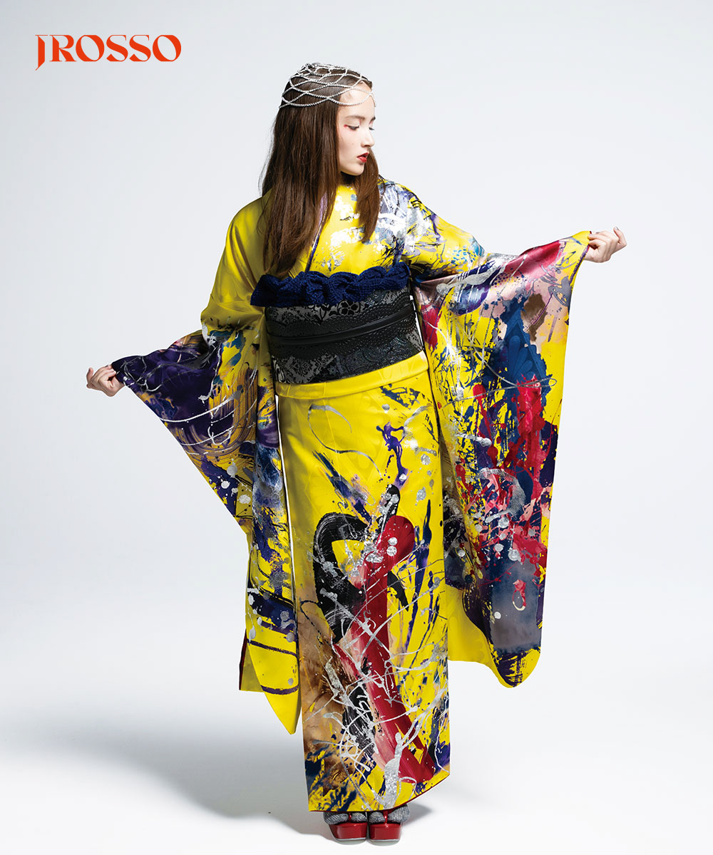 【成人式/参列/振袖】色彩のアート☆墨流しの風｜鳳凰 J-ROSSO
