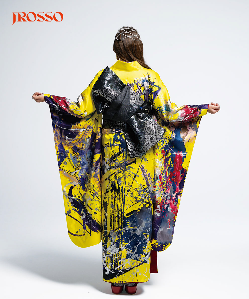 【成人式/参列/振袖】色彩のアート☆墨流しの風｜鳳凰 J-ROSSO