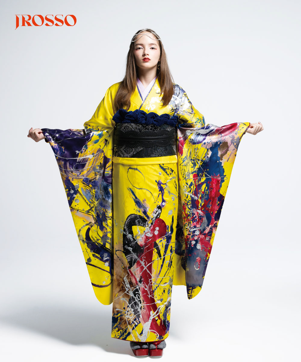 【成人式/参列/振袖】色彩のアート☆墨流しの風｜鳳凰 J-ROSSO