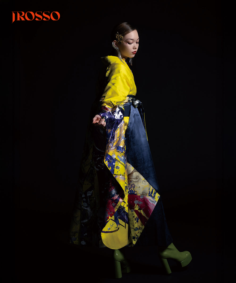 【卒業袴】色彩のアート ☆墨流しの風　鳳凰 J-ROSSO